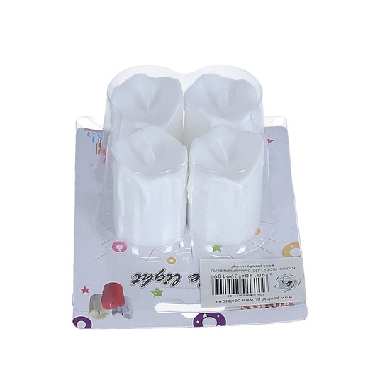 Świeczki z ledami biale op=4szt 5cm śr.3,5cm -zdjęcie numer 1