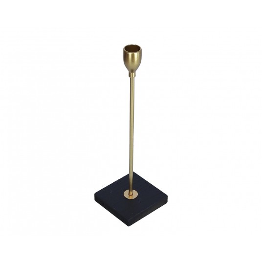 Świecznik ozdobny złoty 28cm -zdjęcie numer 1