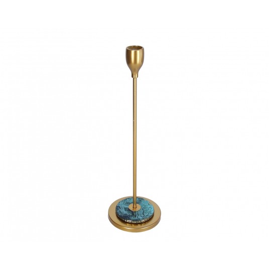 Świecznik ozdobny złoty śr 9cm/30cm -zdjęcie numer 1