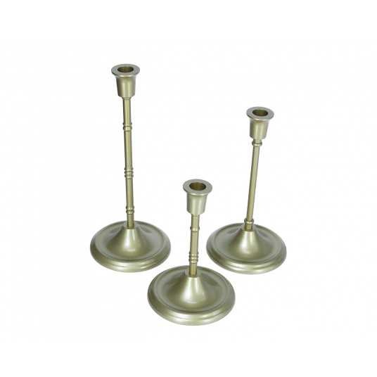 Świecznik zloty s/3 31cm: 25cm: 19cm -zdjęcie numer 1