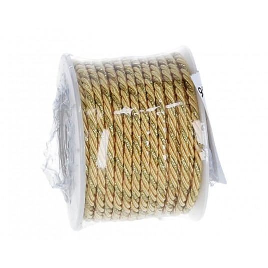 Sznurek ozdobny zólto-zloty 3mm/10m -zdjęcie numer 1