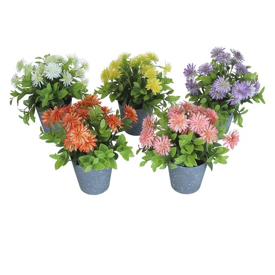 Sztuczne kwiaty w doniczce mix kol. 22cm -zdjęcie numer 1