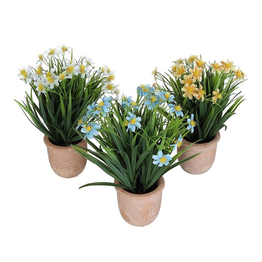 Sztuczne kwiaty w doniczce mix kol. 25cm -zdjęcie numer 1