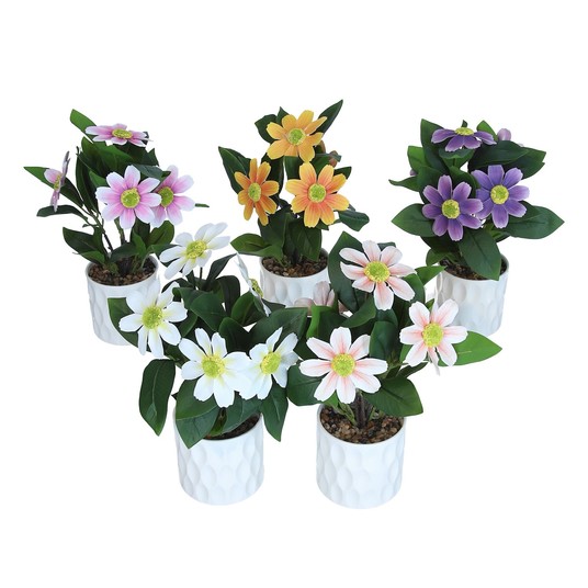 Sztuczne kwiaty w doniczce mix kol. 30cm -zdjęcie numer 1