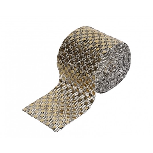 Taśma zlota w kwadraty 11,5cm/10yard -zdjęcie numer 1