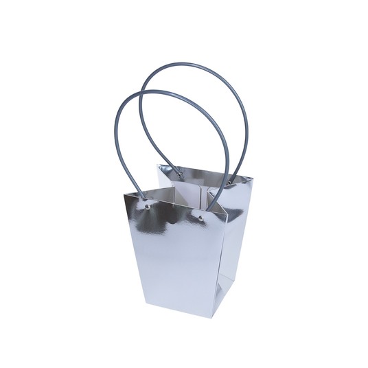 Torebka srebrna na kwiaty 20cm/17cm/12cm -zdjęcie numer 3