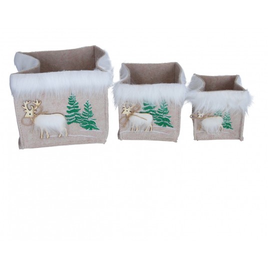 Torebka z filcu bezowa s/3 17cm/17cm/15cm -zdjęcie numer 1