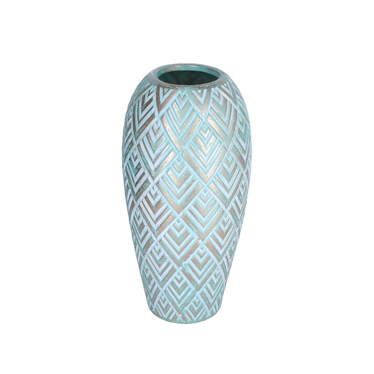 Wazon turkusowo-złoty śr 13cm/30cm -zdjęcie numer 1