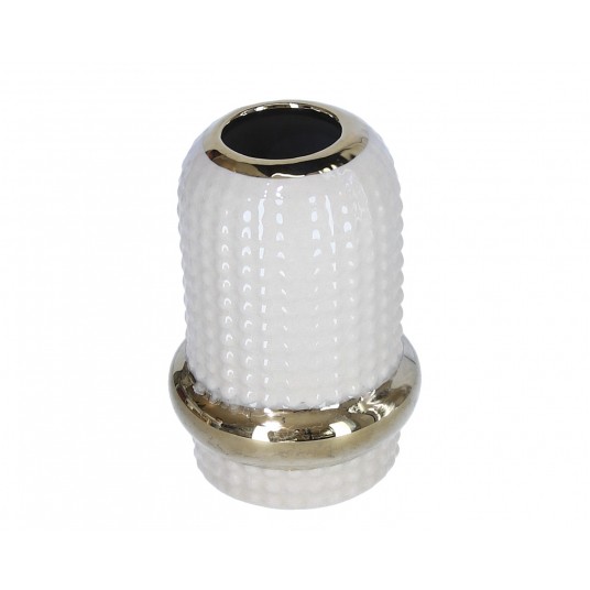 Wazonik beżowo-złoty śr 8cm/14cm -zdjęcie numer 1