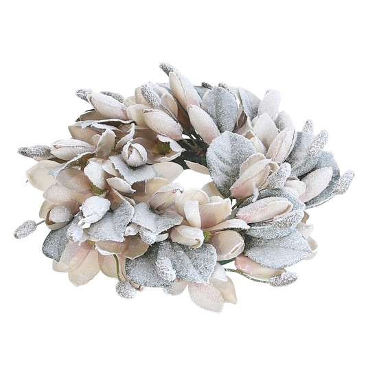 Wianek z kremowej magnolii śr 30cm -zdjęcie numer 1