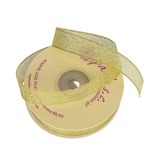 Wstążka złota 1,5cm x 23 m -zdjęcie numer 1