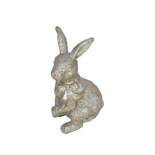 Zając złoty z kokardą z ceramiki 11cm/7cm -zdjęcie numer 1