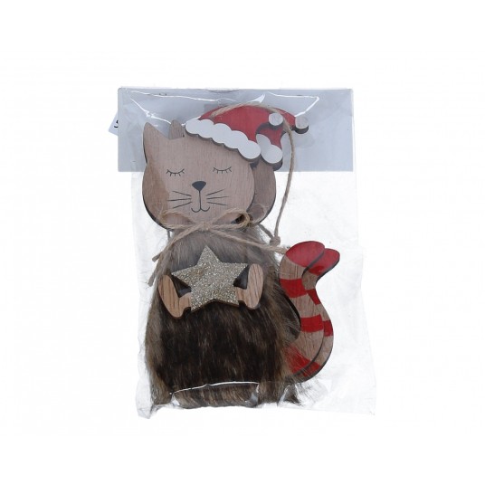 Zawieszka kotek w futerku z gwiazdką 15cm/7cm -zdjęcie numer 1