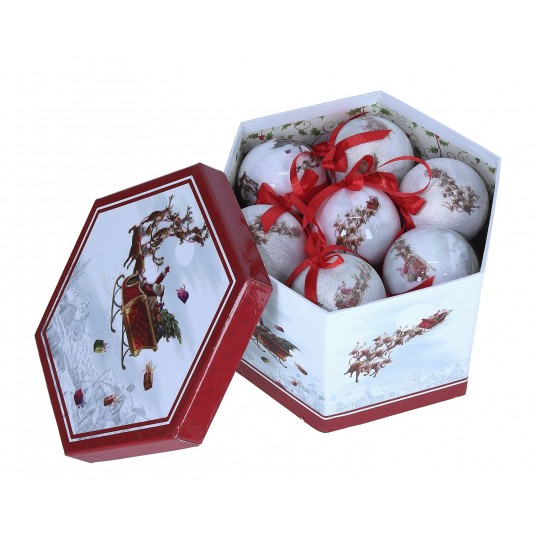 Zawieszki bombki śr 7cm mix kol. op=14szt -zdjęcie numer 1