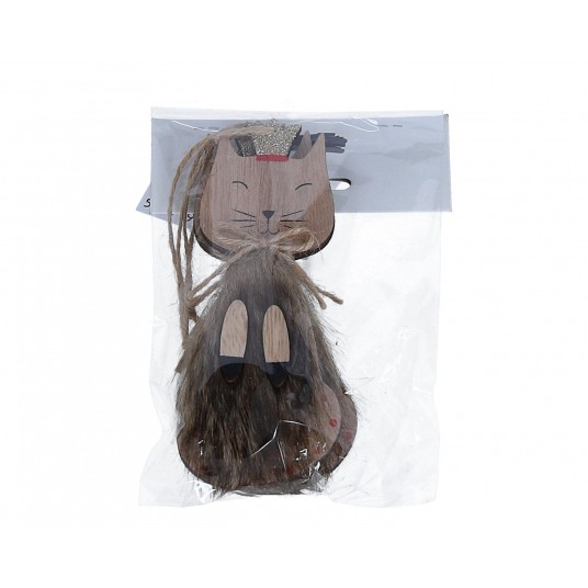 Zawieszki kotki w futerku z koroną15cm/5cm op=2szt -zdjęcie numer 1