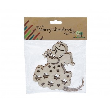 Aniol z gwiazdką zawieszka op=3 szt 9,5cm/7cm