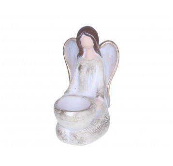 Aniołek beżowo-złoty 20cm/12cm