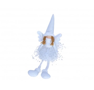 Aniołek biały siedzący do dekoracji 55cm/18cm