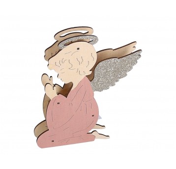 Aniolek klęczący podwójny z ledami 19cm /14cm