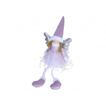 Aniołek siedzący w liliowej sukience 53cm/17cm