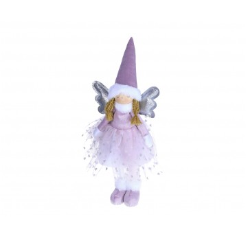 Aniołek stojący w liliowej sukience 43cm/18cm