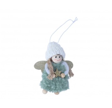 Aniołek zawieszka zielona do dekoracji 10cm