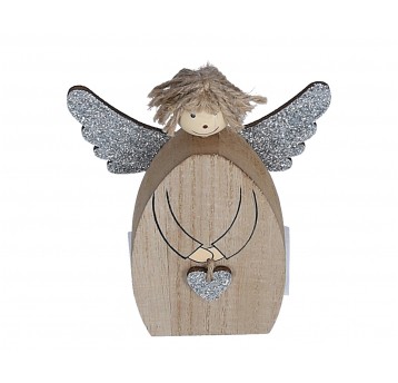 Aniolek ze srebrnymi skrzydlami 15cm/11cm