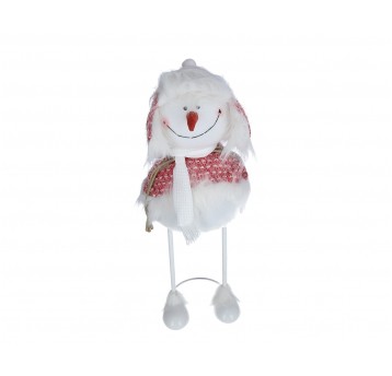 Bałwan maskotka biało-czerwona h 55cm