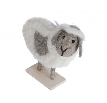 Baranek bialy na podeście 13cm /16cm