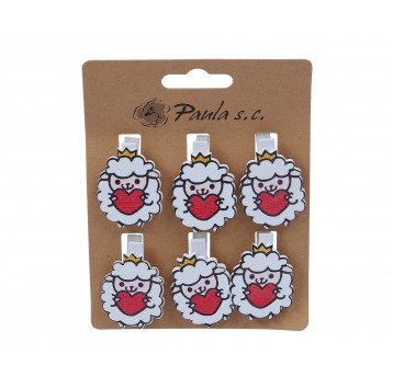 Baranek na spinaczu op=6 szt 1szt=4,5cm/3cm