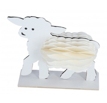 Baranek na stojaku biały 22cm /22cm