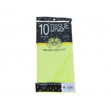 Bibułka neonowy żółty 65cm/50cm op=10szt