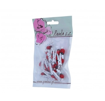 Biedronka 1 na białym spinaczu 2,5cm