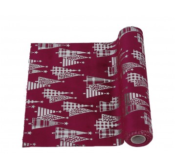 Bieżnik bordo z motywem świątecznym 28cm/280cm
