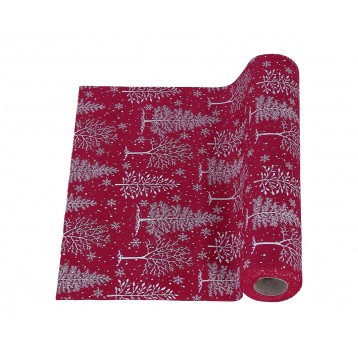 Bieżnik czerwony z motywem świątecznym 28cm/280cm