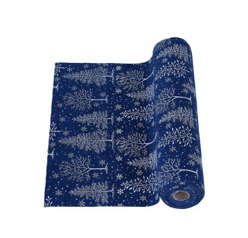 Bieżnik granat z motywem świątecznym 28cm/280cm