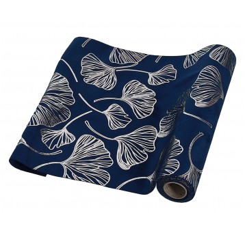 Bieżnik granatowy w zlote liście 28cm x 2,7m