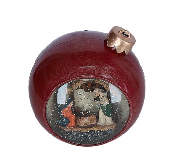 Bombka bordo z ledami pozytywka śr 16cm