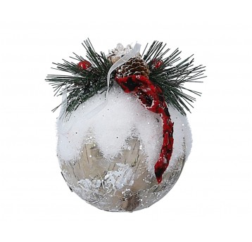 Bombka mala z jodlą i szyszką śr 10cm