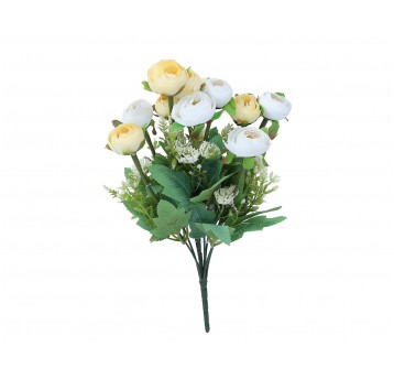 Bukiecik biało-źółtego pełnika 40cm