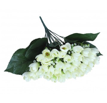 Bukiecik białych ozdobnych kwiatów 36cm