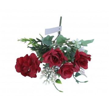 Bukiecik bordowych róźyczek 26cm