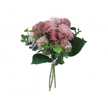 Bukiecik ozdobny bordowo-róźowy 32cm