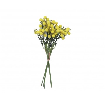 Bukiecik ozdobnych źółtych kulek - mimoza 32cm