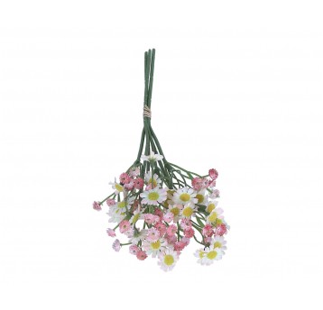 Bukiecik róźowych kwiatów 28cm