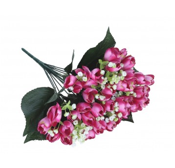 Bukiet amarantowych kwiatów 38cm