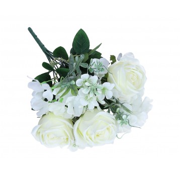 Bukiet białej róźy do kompozycji 44cm