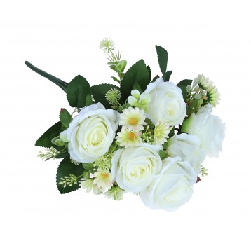 Bukiet białych kwiatów do dekoracji 44cm