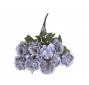 Bukiet kwiatów w szaro-fiol. kompozycji 58cm