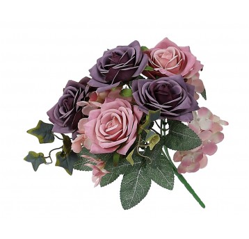 Bukiet róz fioletowo-rózowe 30cm